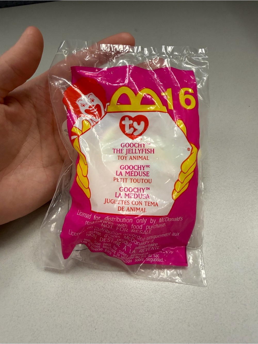 McDonald's Ty Goochy Jellyfish Plush - Pink, Yellow, White